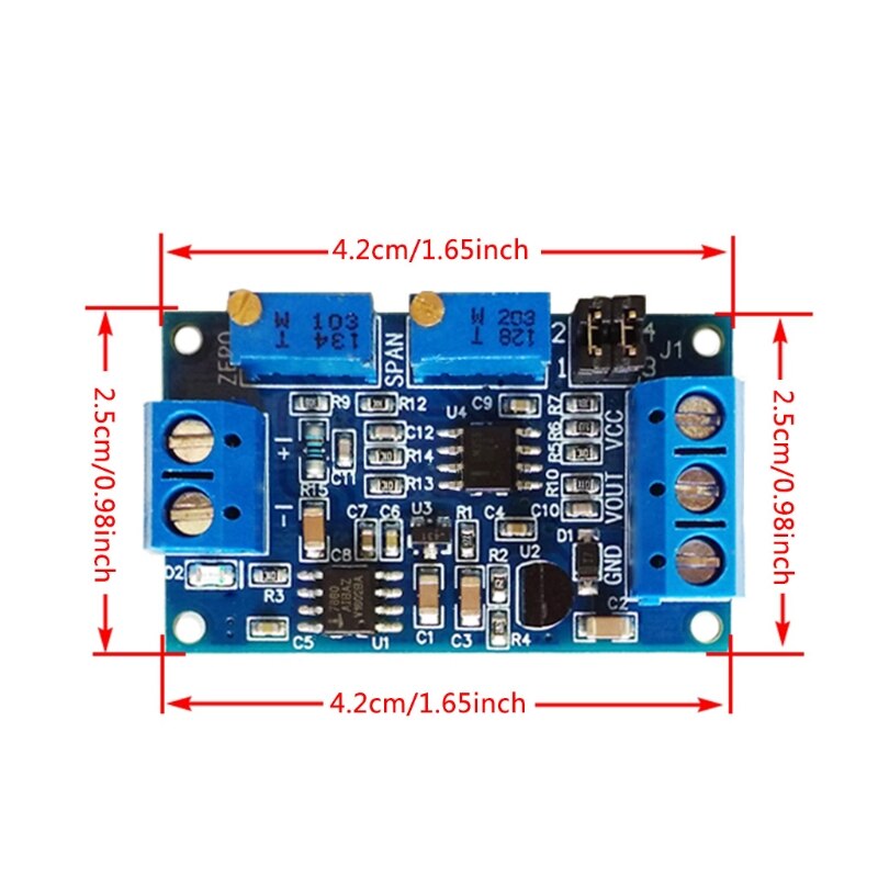 Current To Voltage Module 0/4-20mA To 0-3.3V 5V 10V Voltage Transmitter Y1AE