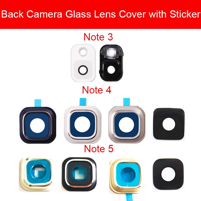 Terug Achteruitrijcamera Glas Lens Met Sticker Lijm Voor Samsung Galaxy Note 3 4 5 Camera Lens Cover Flex Lint vervangende Onderdelen