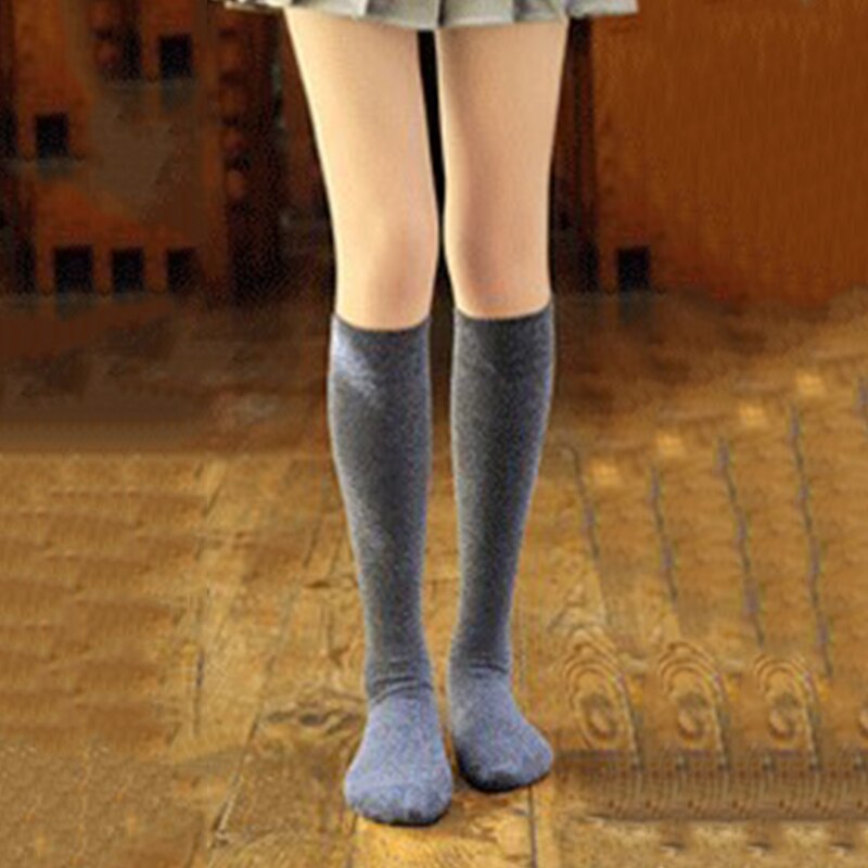 Thin Socks Female Uniform Solid Color Half Leg Calf Socks Japanese Tube Sock College Student Socks Knee Long Tube Summer Autumn: Gray