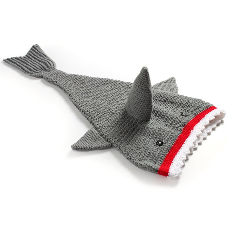 Couverture queue de requin en Crochet pour bébé, accessoire de photographie de -né, Costume d&#39;halloween pour bébé, cocon, de douche: Default Title