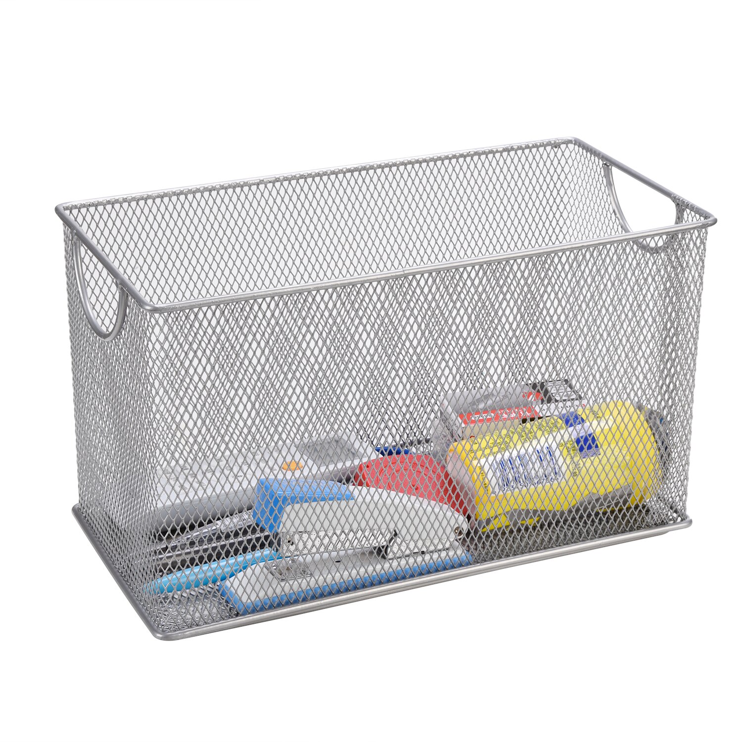 Metal mesh cd kurv holder disk organizer skrivebord opbevaring bin boks til hjemmekontor papirvarer