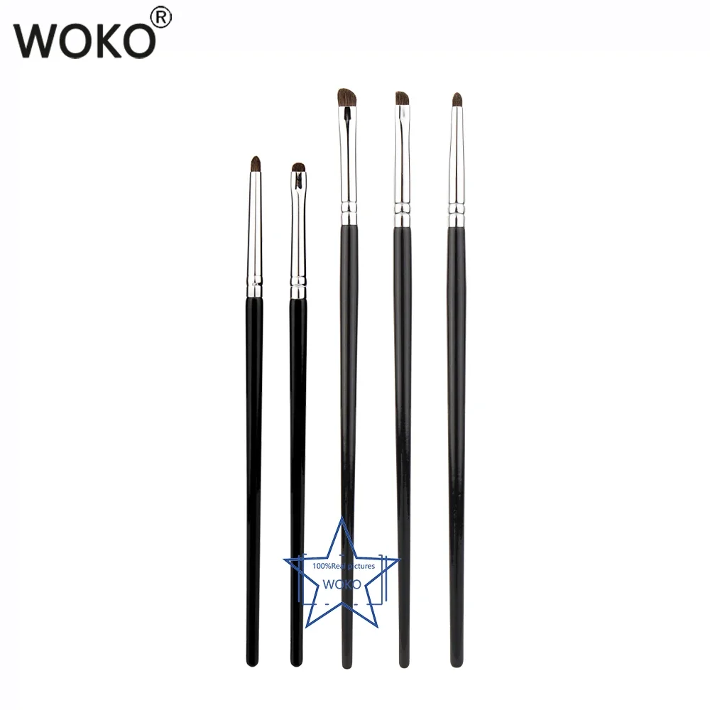 Pequeños pinceles de maquillaje Smoky Liner, delineador de ojos, brocha para difuminar, brocha de maquillaje para difuminar, pelo de caballo, sombra de ojos, brocha para difuminar: Amarillo claro