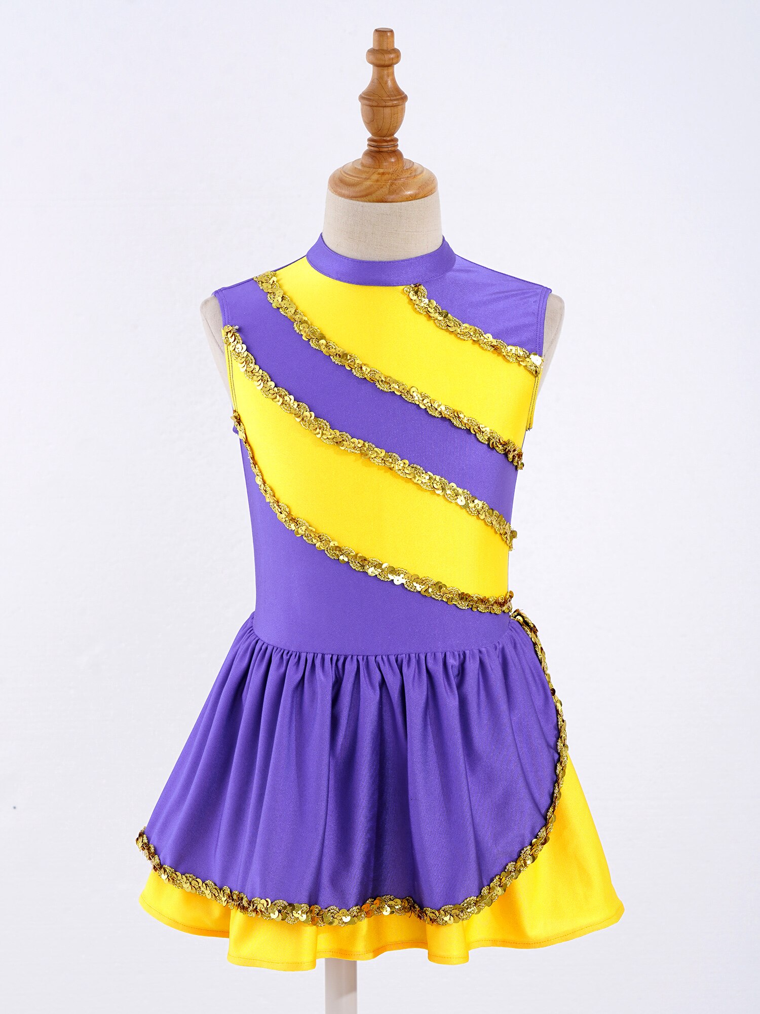 Kids Cheerleading Uniform Dress Children Cheerleader Costume Sequins Girls Dancewear for Performance Compettion Cheerlead Dress