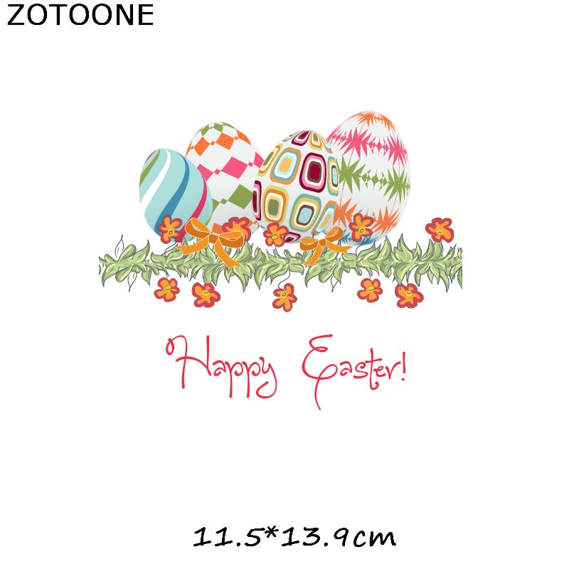 Zotoone Gelukkig Paashaas Eieren Iron On Transfer Patches Voor Kleding Een-Niveau Wasbare Diy Decoratie Print Door huishoudelijke C: Donkerblauw