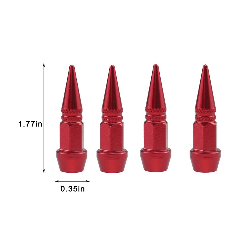 4 Stuks Universele Aluminium Styling Tunning Auto Ventiel Cap Spike Vormige Metalen Dust Covers Deksel Voor Fiets Motorfiets