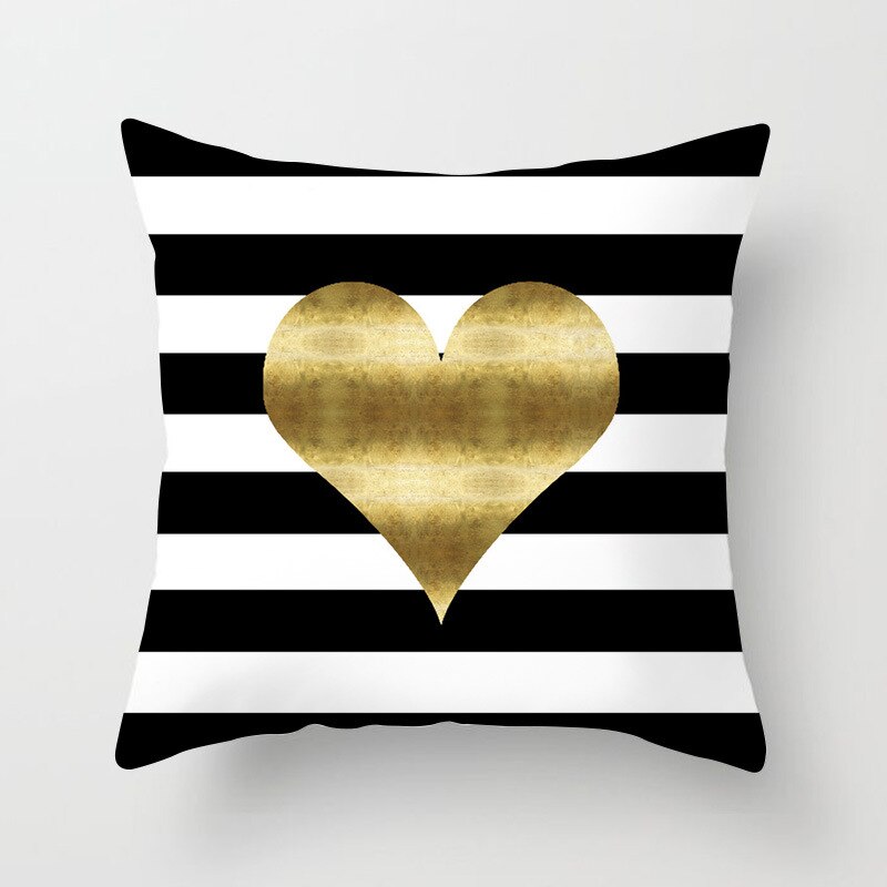 Taie d'oreiller marbre impression noir or taie d'oreiller pour ami voiture canapé décoration créative drôle housse de coussin