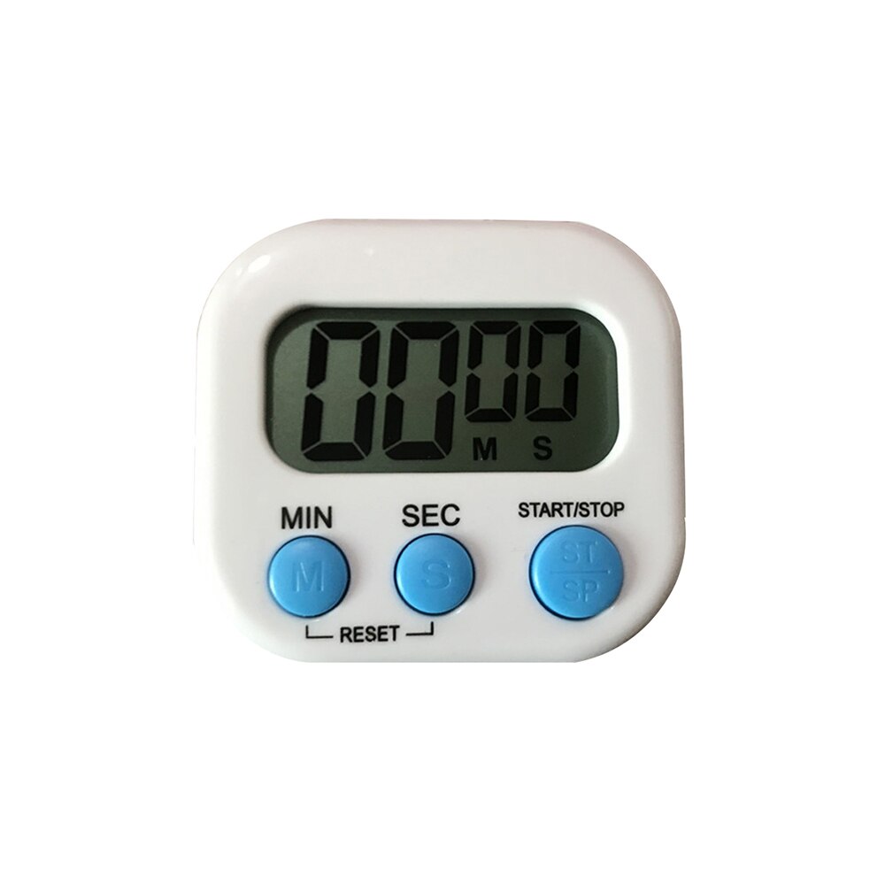 Large Magnetic LCD Digital Kitchen Countdown Timer Stopwatch Alarm With Stand Kitchen Timer Practical Cooking Alarm Clock: White