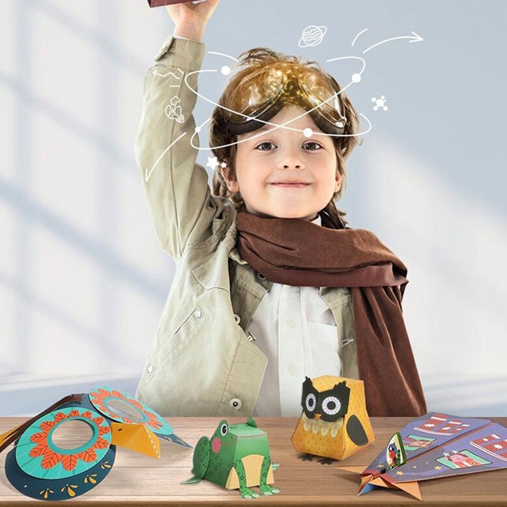 Rompecabezas de dibujos animados para niños, libro de papiroflexia, juguete de arte Hecho A Mano, doble cara, Animal, , patrón de Origami, S5K5