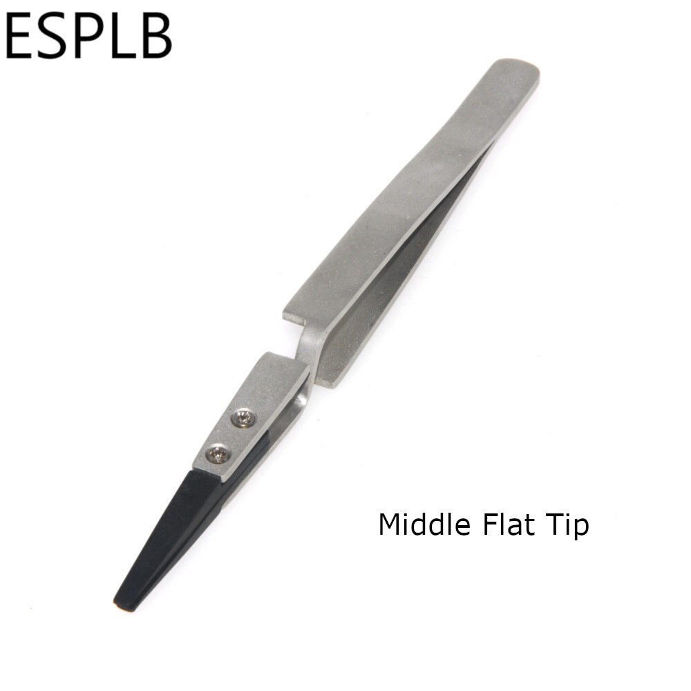 Płaska/prosta/zakrzywiona plastikowa końcówka odwrotna pinceta uchwyt ze stali nierdzewnej srebrno-czarna najnowsza pinceta