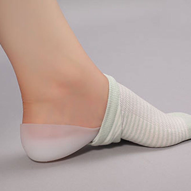 Unisex Invisible Height Increase Socks Heel Pads Silicone Insoles Foot Massage