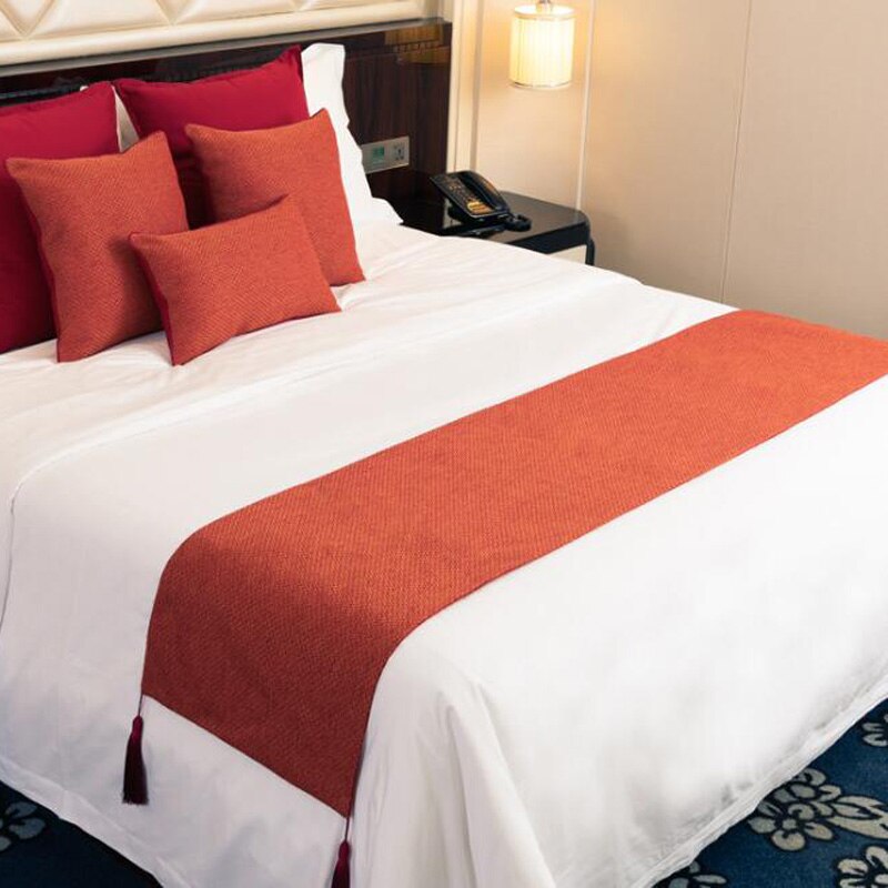 1pc 6 farver polyester/bomuld sengeløber sengetæpper luksuriøs seng flag dekorativ sengetæppe hjemme hotel brug begge ansigter til rådighed