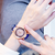 Women Watches Set Starry Sky Ladies Bracelet Watch Casual Leather Sports Quartz Wristwatch Clock Relogio Feminino: Blue Not Box