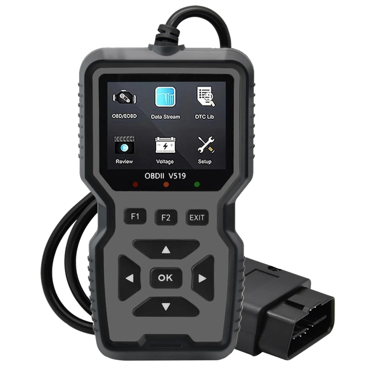 OBD2 Scanner Live Data Mechanic OBDII Diagnostic Code Reader Tool for Check Engine Light: grey