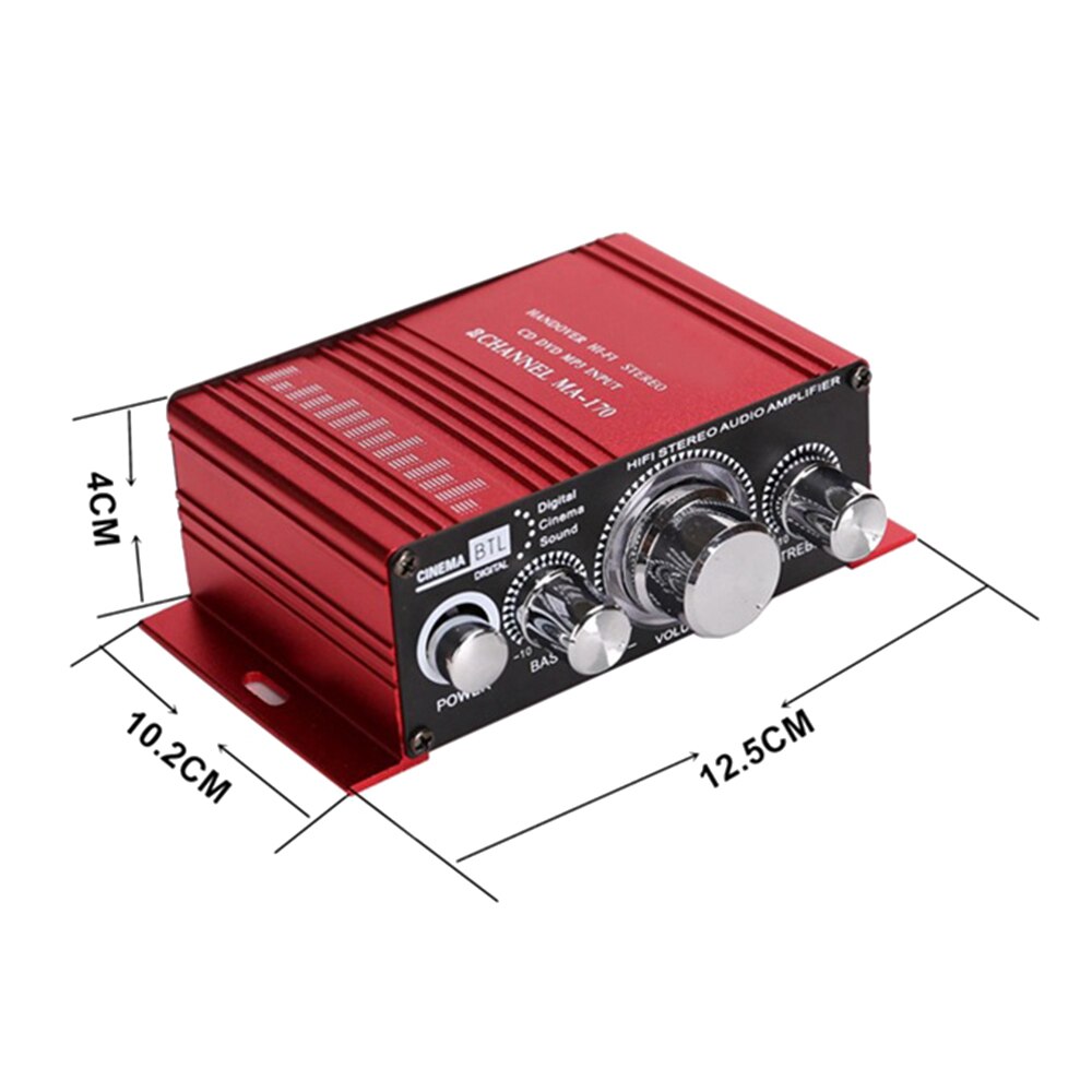 Auto Versterker Mini Computer Nachtkastje Versterker Helder Geluid Ultra Low Noise MP3 Speaker 2CH Dc 12V 20W Auto versterker