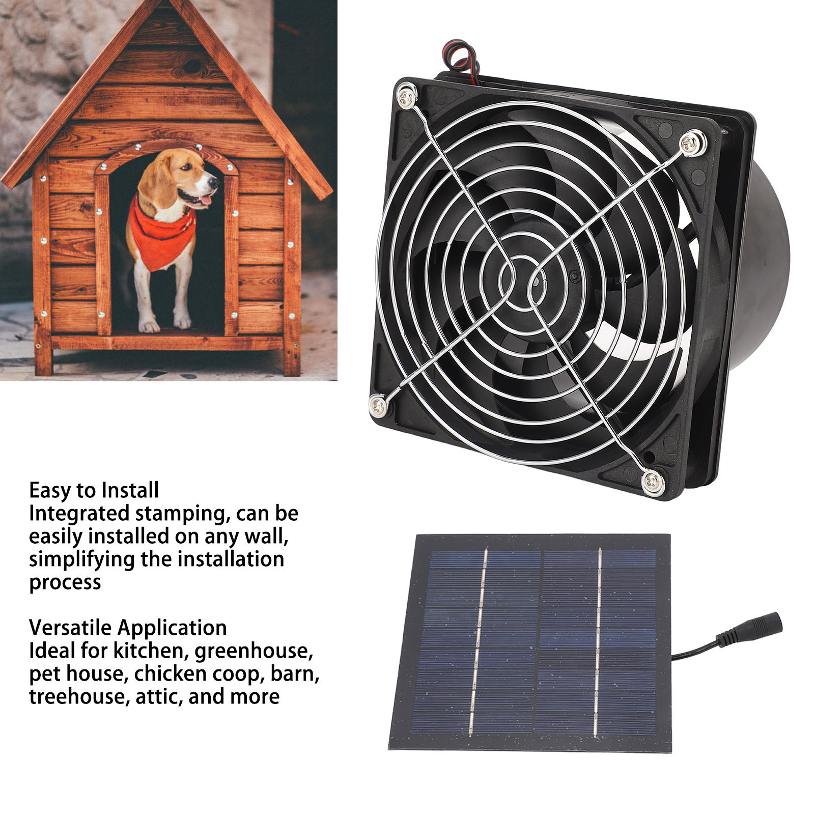 Zonneventilator Afzuigventilator op zonne-energie Efficiënte ventilatie voor warmteafvoer 50W zonnepaneelventilatorset 5-12V Mini-ventilator op zonne-energie
