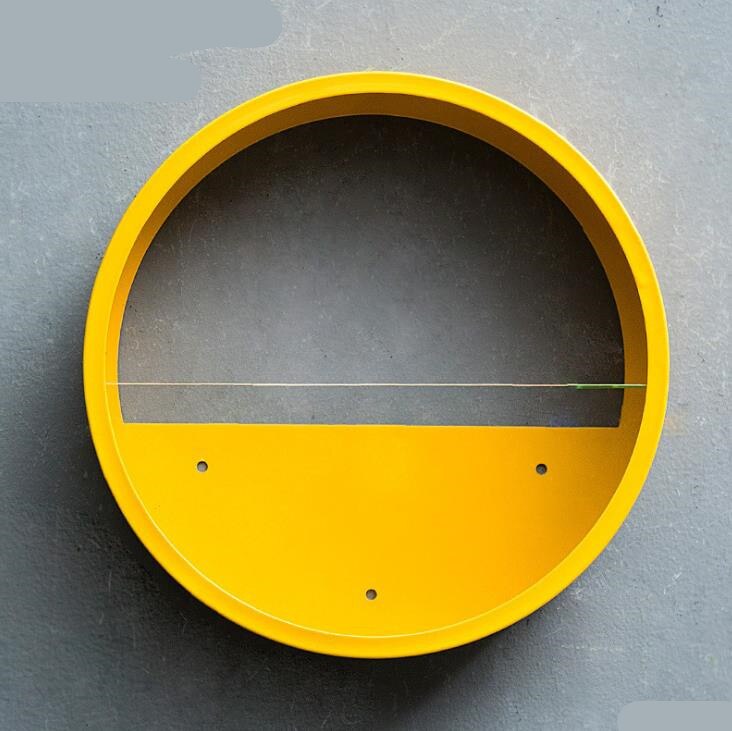Nordisk jern + glas rund væghængende vase hjem balkon blomsterkurv stue dekoration farverig blomsterholder: Gul 25cm