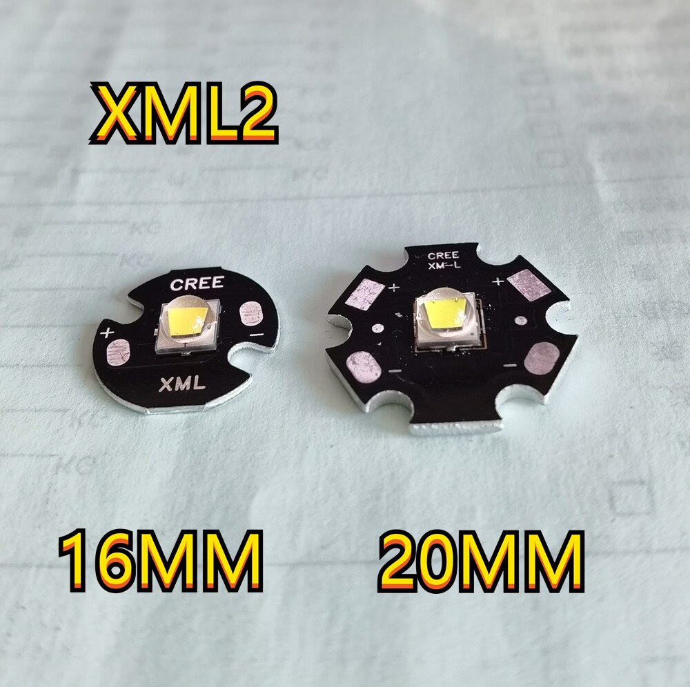 10W CREE XM-L2 XML2 L2 Cool White 6000k ~6500k LED Light Lamp Chip Bulb with 20mm16mm PCB Base