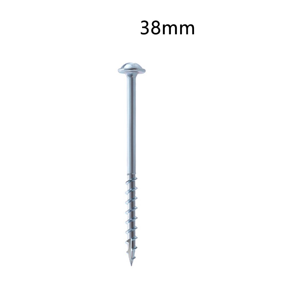 100pcs Weatherproof Pocket Hole Screw Woodworking With Thick Thread Inclined Accessories Self Tapping Furniture Fixing For Jig: A 38mm