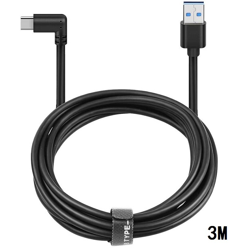 5M 3M USB-C Cable Oculus Quest 2 Link Cable VR USB3.2 Compatability Right Angle Type-c 3.2Gen1 Speed Data Transfer Fast Charge: 3M