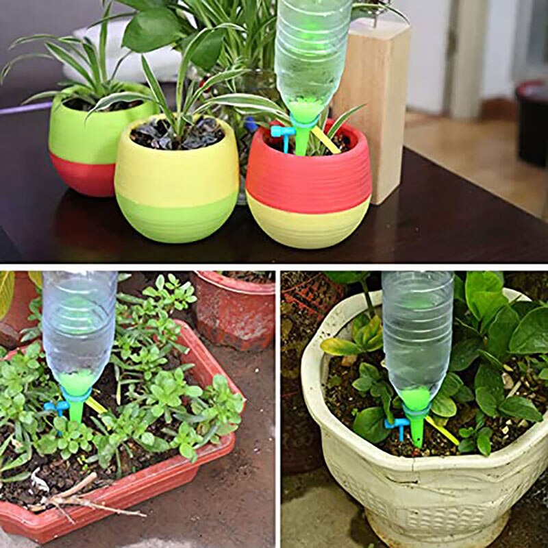 1-18PCS Auto Drip Irrigation Watering System Dripper Spike Garden Household Plant Watering Device Plant Garden Gadgets
