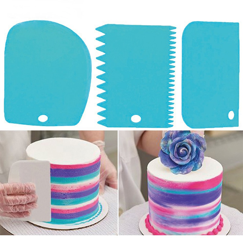 3 Stks/partij Cake Schraper Rand Koken Cutters Set Kam Icing Soepeler Brood Deeg Fondant Cake Decoratingtools Bakken Accessoires