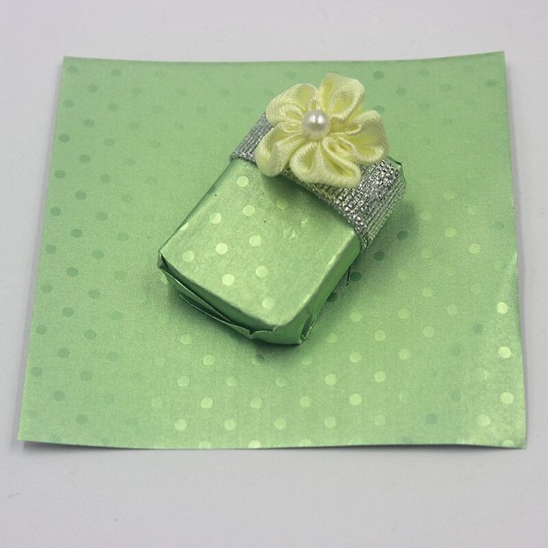 Mad aluminiumsfolie diy chokolade slikpakke papir komposit tinfoliepapir foliefolier indpakning firkantet 8 farver 100 stk / lot: Grøn
