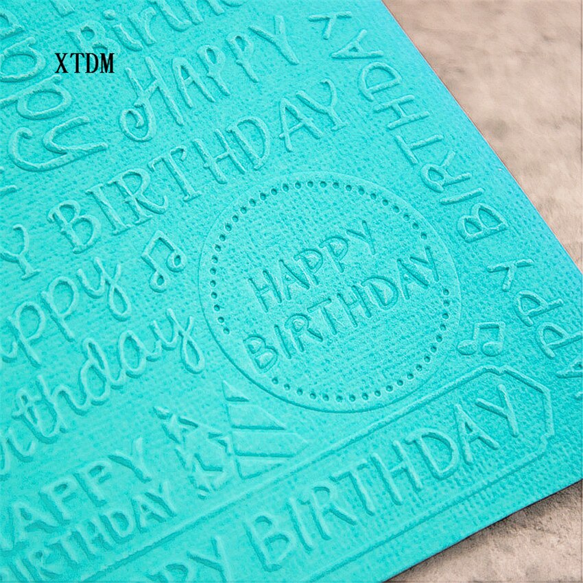 plastic happy birthday template village craft card making paper card album wedding decoration clip Embossing folders