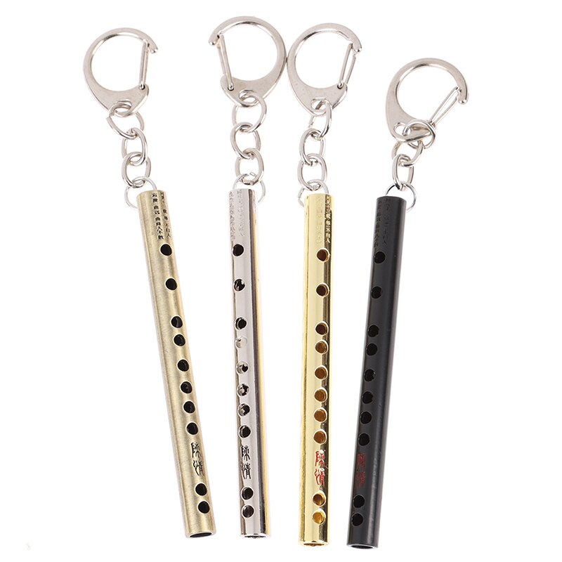 2PCS Mini Pocket Musical Instrument Keychain Cosplay Prop Accessories Flute Keyring Key Chain Pendant