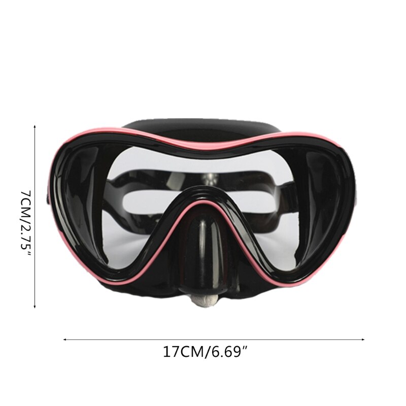 Swimming Goggles with Nose Cover, Anti-Fog Tempered Glass Scuba Mask with Silicone Strap for Scuba Diving Snorkeling 24BD