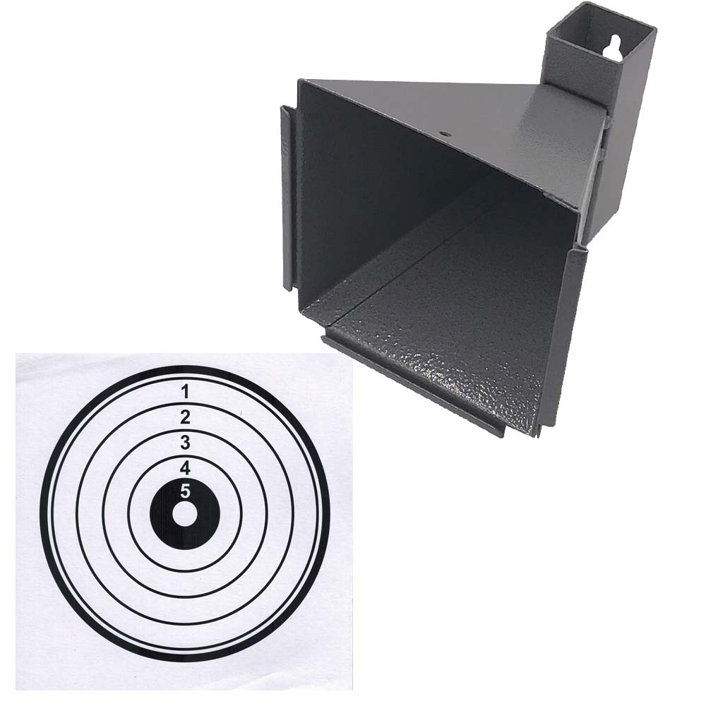 Grey Metal Pellet Trap Funnel-shape with 20 Counts Paper Targets Small 5.50 inch 14 cm: Orange