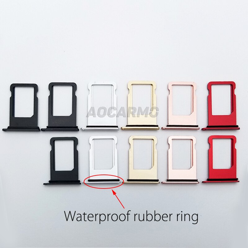 Porta cartão aocarmo, suporte de alumínio nano com junta de borracha para substituição em iphone 7 7 p 7 plus