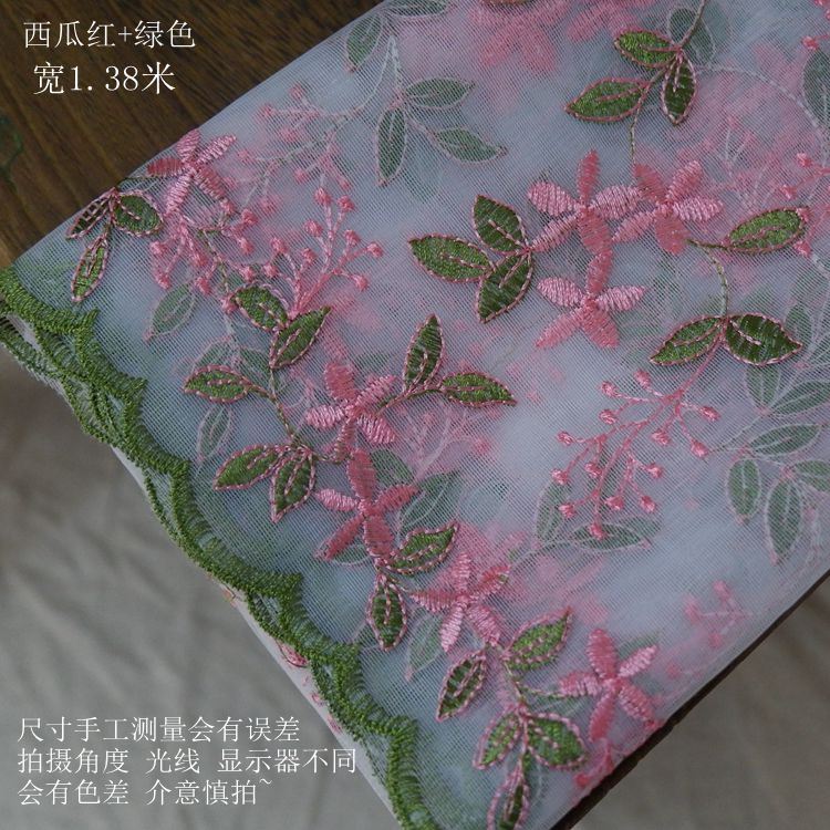 50cm*136cm organza bloemen borduurwerk brede kant stof diy rok kleding stof schaduwgordijn handgemaakte accessoires: 4