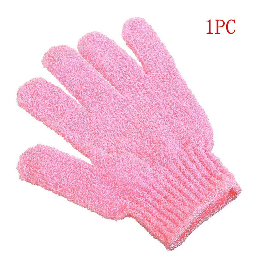 1Pc/2Pcs Douche Scrub Handschoenen Exfoliërende Terug Stroefheid Body Massage Spons Wassen Huid Hydraterende Spa Bad handschoen: 1PC Pink