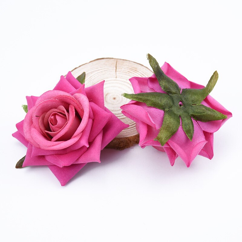 100 stk flannel roser silke blomster væg kunstige planter hjem bryllup dekoration diy scrapbog slik æske broche foto rekvisitter: 13