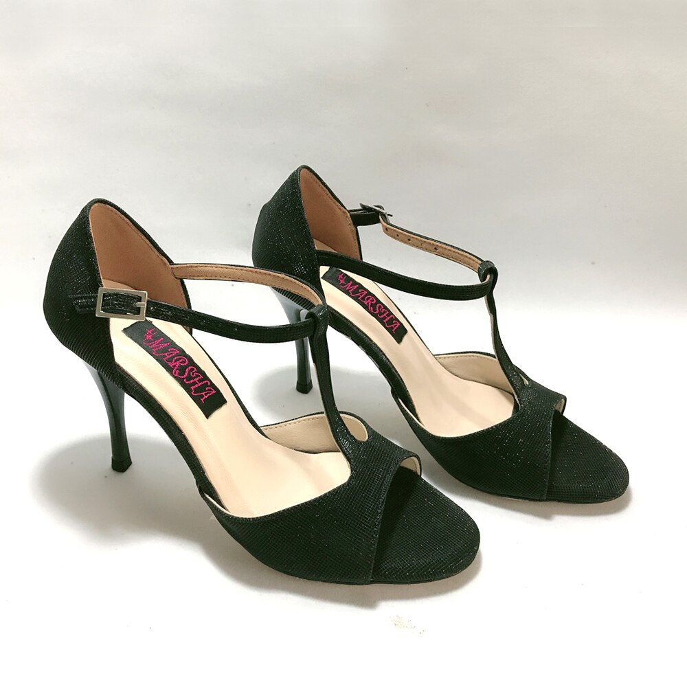 Zapatos de baile de Tango Argentina para mujer, calzado de boda y con suela de cuero, 62103BG, Blingbling
