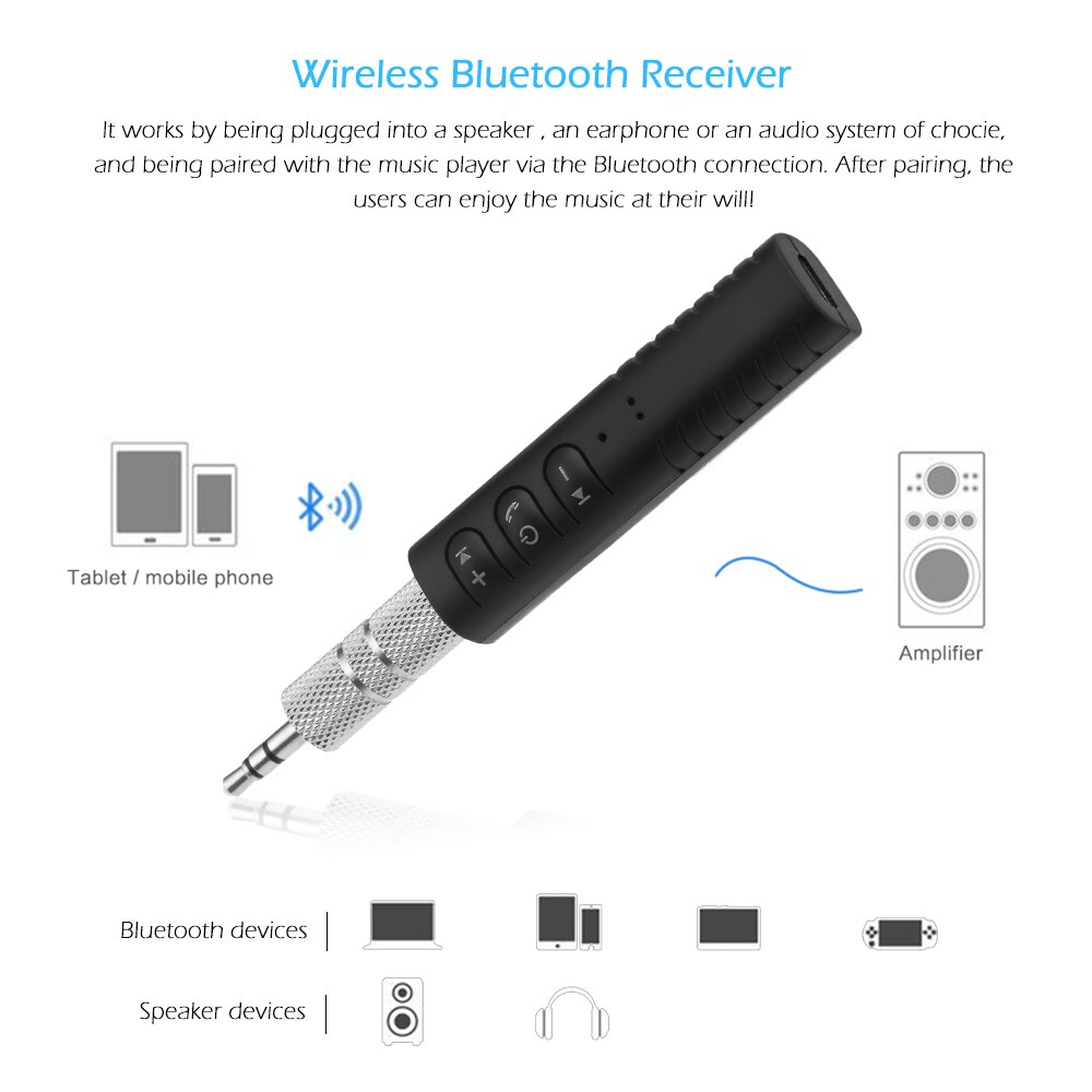 Auto Bluetooth Aux 3.5Mm Jack Bluetooth Ontvanger Zender Auto Muziek Receivershandsfree Call Bluetooth Adapter Auto