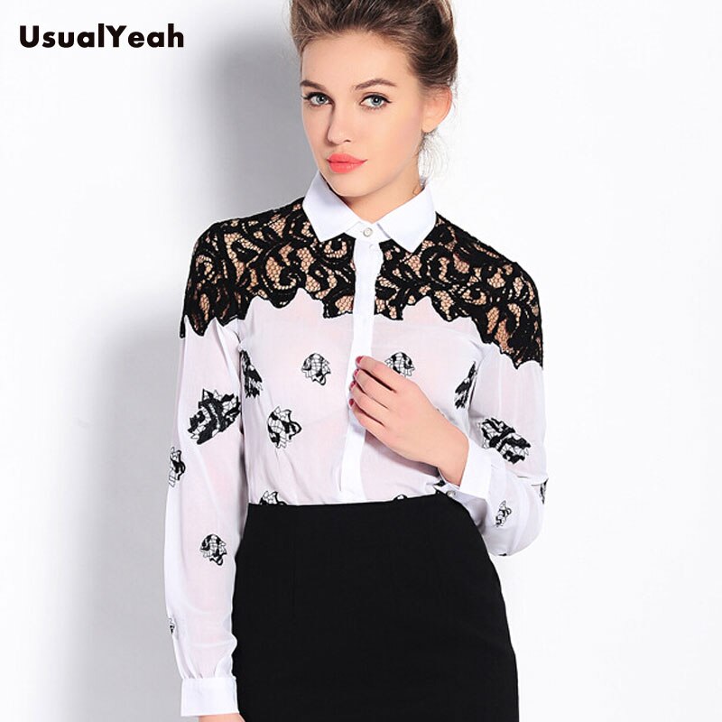 Style Chiffon Embroidery Women's Body Blouse Tops Shirt Patchwork Lace white apricot S-XL SY0207