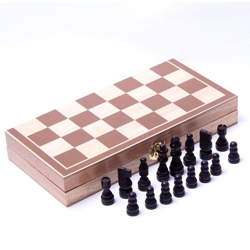 30x30cm Wooden International Chess Set Board Travel Games Chess Backgammon Draughts Entertainment