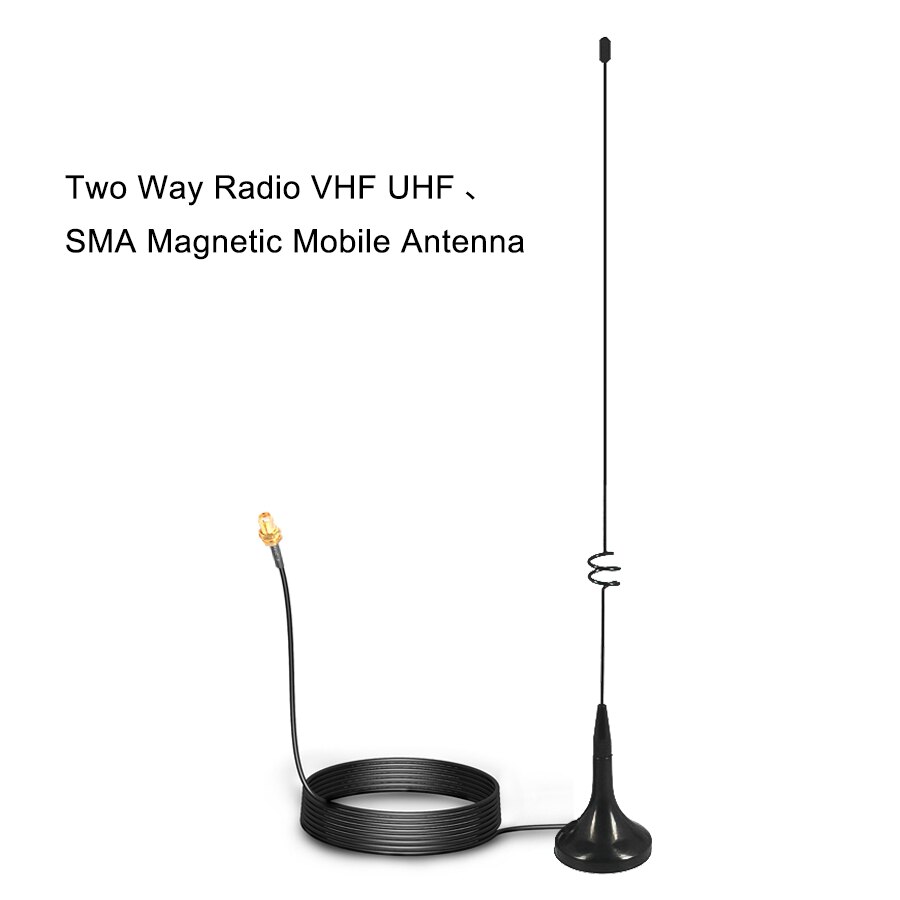 Radio Car Antenna UT-108UV Gain Antenna SMA-F UHF VHF Magnetic Stand for Walkie Talkie UV-5R UV-B5 UV-B6: Default Title