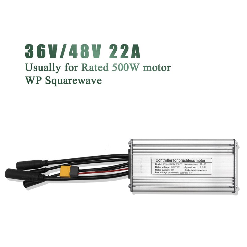 KT-controlador de Motor para bicicleta eléctrica, 36V, 48V, 350W, 500W, 750W, 22A, LCD, con función de luz: WPSquarewave light