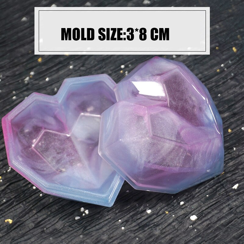 DIY Crystal Bow Storage Box Silicone Mold Epoxy Tabletop For Silicone Mold Crystal Epoxy Mould Epoxy Resin For Jewelry Making: Heart A