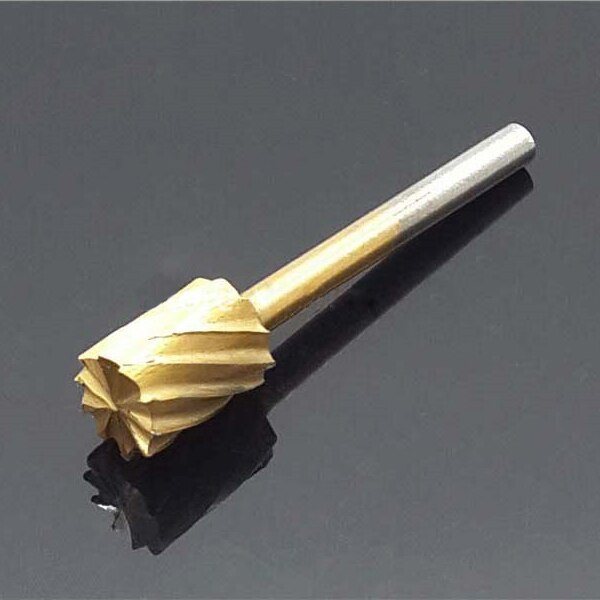 10 stuks titanium frees roterende vijl houtsnijwerk snijmes gereedschap accessoires + locator gelegen hoorn