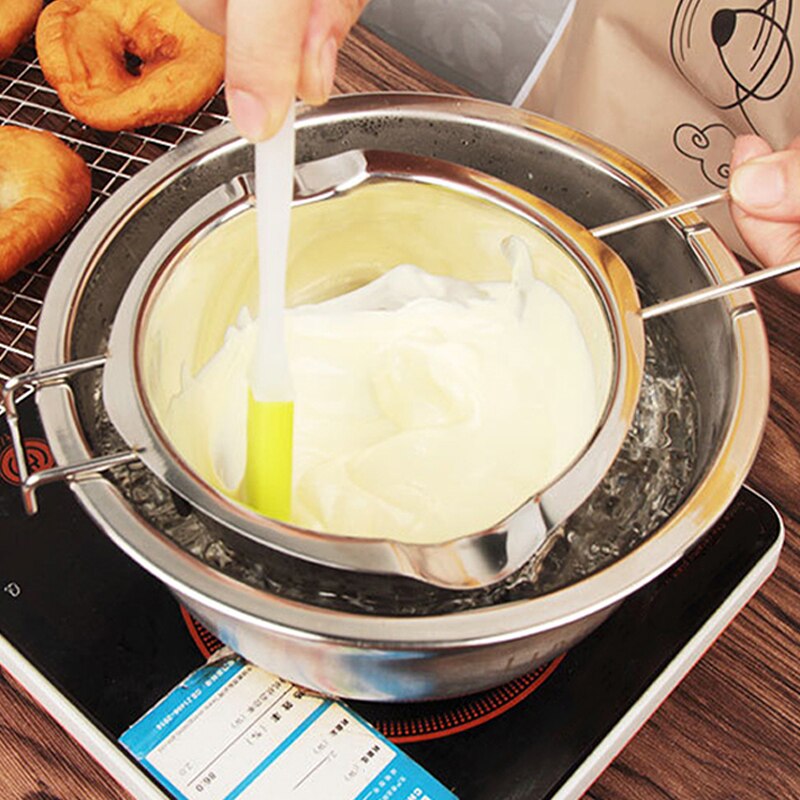 Chocolate Melting Pot Stainless Steel Candy Melting Bowl Anti-Scald Milk Melter Tank Multifunctional Cheese Butter Heating Pot
