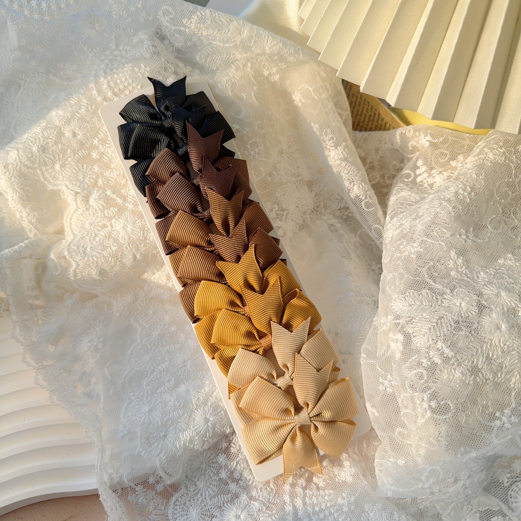 6-10 Uds. Pinzas para el cabello con lazo bonito para niñas, pinzas para el pelo con lazo colorido, pasadores hechos a mano, accesorios para el cabello para niños: Verde