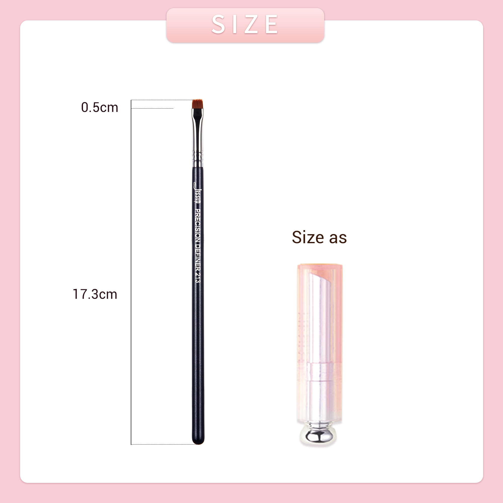 Jessup-pincel delineador de ojos, pelo sintético de precisión, plano, maquillaje, cejas, mango de madera