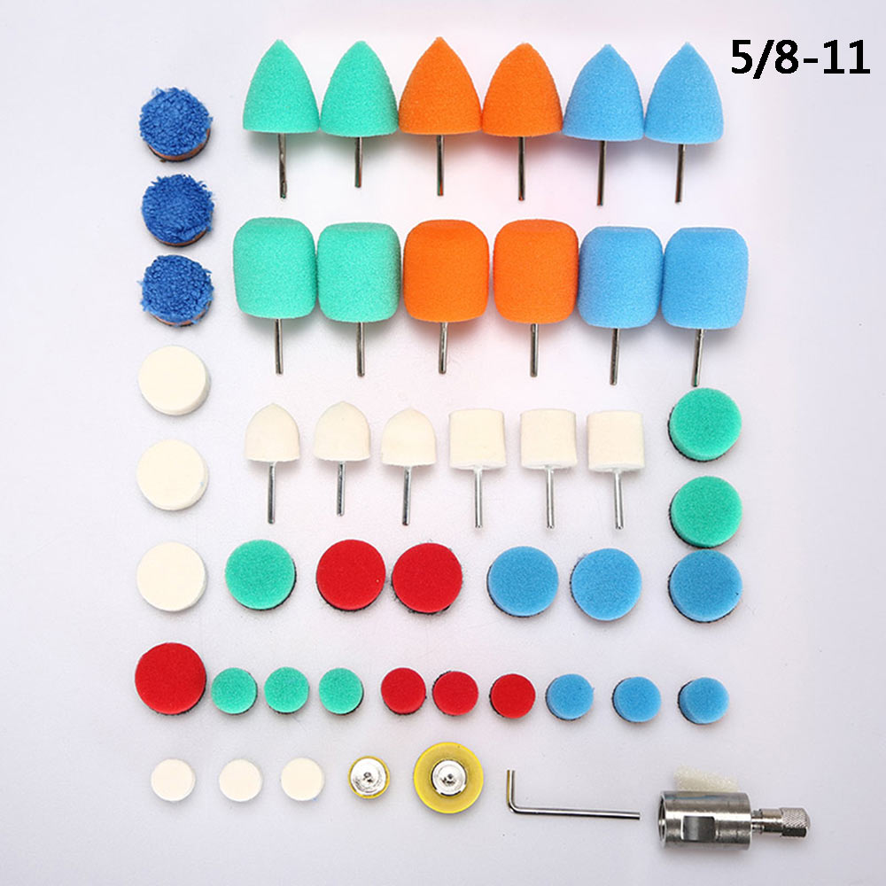 SPTA 78 pièces Mini tampon de polissage détaillant voiture polissage roue peinture Flexible arbre Kit marchandises pour voiture polonais perceuse polisseuse phare: 48Pcs 5811