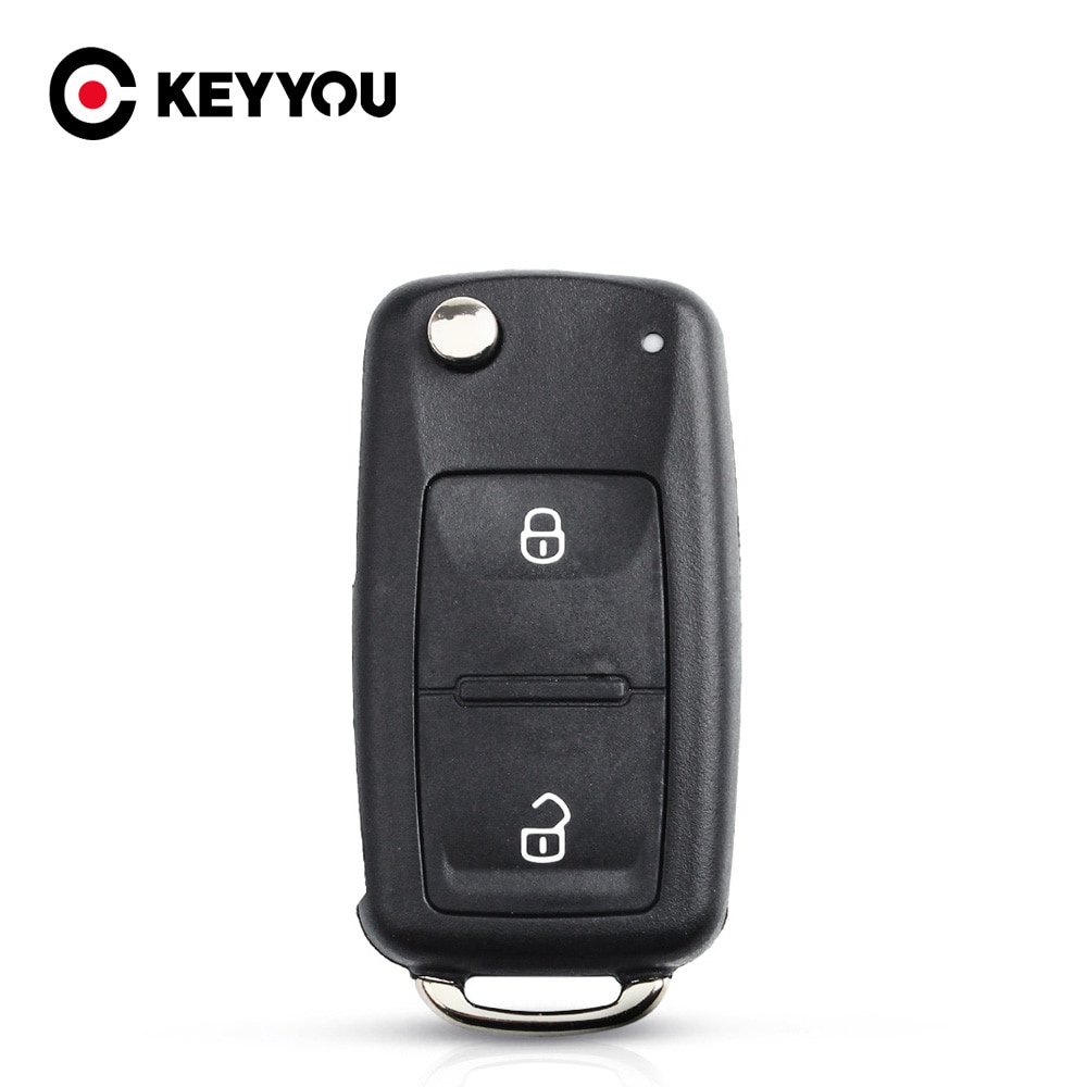 Keyyou 2 Button Ongecensureerd Folding Flip Remote Key Vervanging Case Fob Shell Voor Vw Volkswagen Transporter T5 Polo G