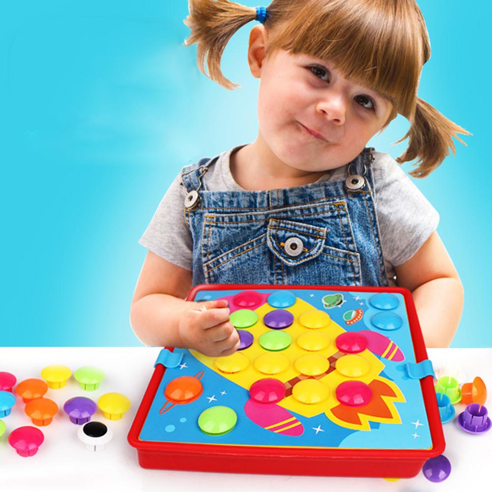 Kleurrijke Paddestoel Nagels 12 Foto 'S Mozaïek Puzzel Kinderen Kids Educatief Speelgoed