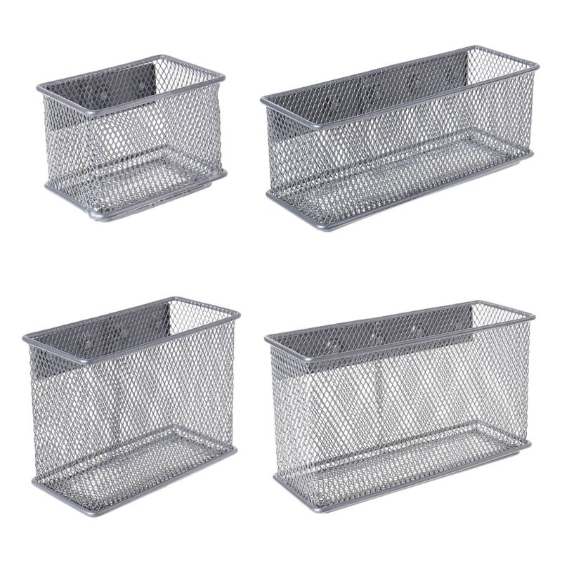 Durable Refrigerator Wire Mesh Magnetic Basket Storage Box Pen Makeup Organizer Wire Mesh Magnetic Basket
