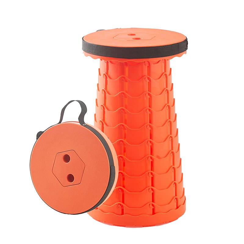 Plastic Stool Folding Stool Portable Outdoor Adjustable Telescopic Stool Net Red Train Subway Stool Giveaway: orange